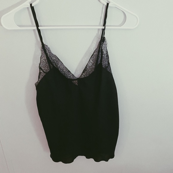 A two-piece silk black lingerie set. - Picture 1 of 7